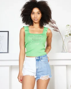 Clearance Damski top w kolorze m z cyrkoniami Bluzki / Koszule / Koszulki