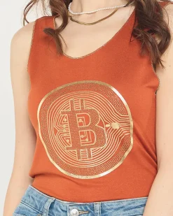 Best Damski top w kolorze camelowym Bluzki / Koszule / Koszulki