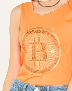 Outlet Damski top w kolorze pomarańczowym Bluzki / Koszule / Koszulki