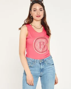 Clearance Damski top w kolorze owym różowym Bluzki / Koszule / Koszulki