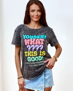 Damski t-shirt z nadrukiem Bluzki / Koszule / Koszulki