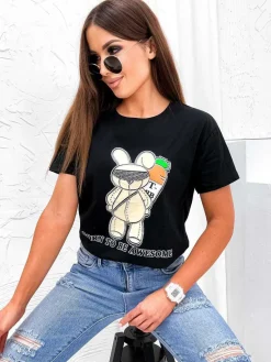 Damski t-shirt z nadrukiem Bluzki / Koszule / Koszulki