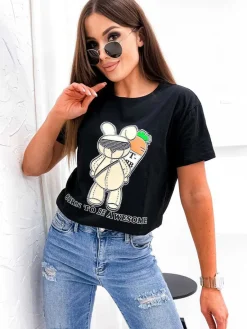 Damski t-shirt z nadrukiem Bluzki / Koszule / Koszulki