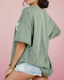 Best Damski t-shirt z naszywką w kształcie kokardki Bluzki / Koszule / Koszulki