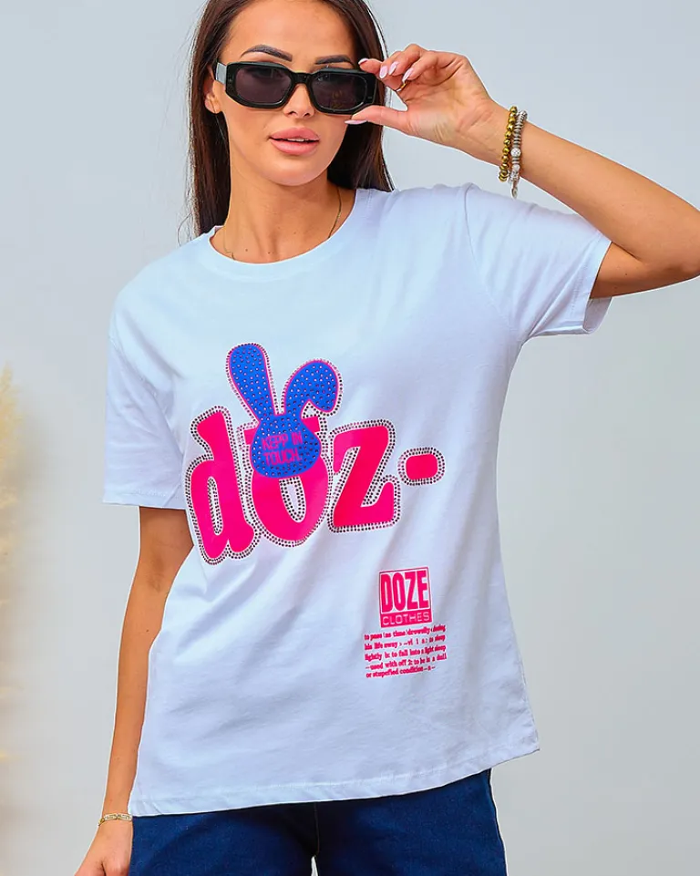 Damski t-shirt z nadrukiem Bluzki / Koszule / Koszulki