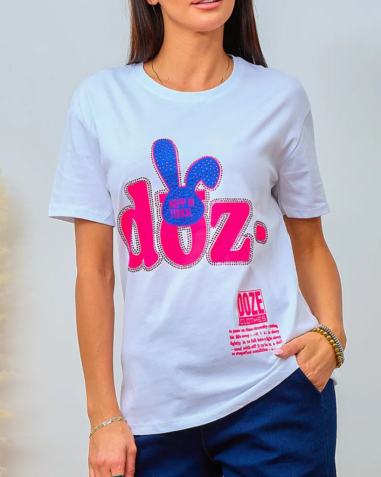 Damski t-shirt z nadrukiem Bluzki / Koszule / Koszulki