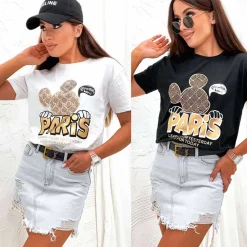 Online Damski t-shirt z nadrukiem Bluzki / Koszule / Koszulki