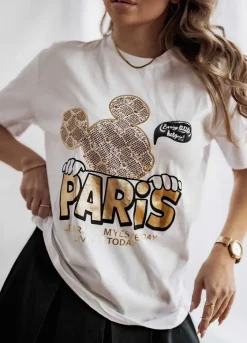 Online Damski t-shirt z nadrukiem Bluzki / Koszule / Koszulki