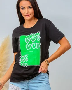 Outlet Damski t-shirt z nadrukiem Bluzki / Koszule / Koszulki