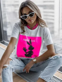 Sale Damski t-shirt z nadrukiem Bluzki / Koszule / Koszulki