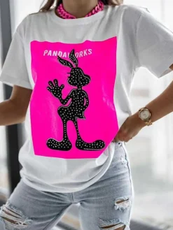 Sale Damski t-shirt z nadrukiem Bluzki / Koszule / Koszulki