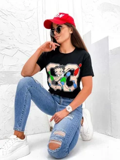 Clearance Damski t-shirt z nadrukiem Bluzki / Koszule / Koszulki