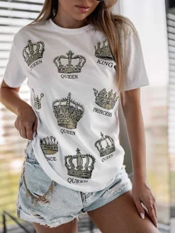 Damski t-shirt z nadrukiem Bluzki / Koszule / Koszulki