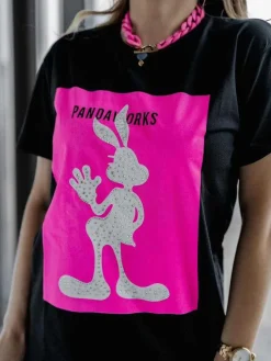 Outlet Damski t-shirt z nadrukiem Bluzki / Koszule / Koszulki