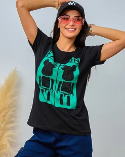 Clearance Damski t-shirt z nadrukiem Bluzki / Koszule / Koszulki