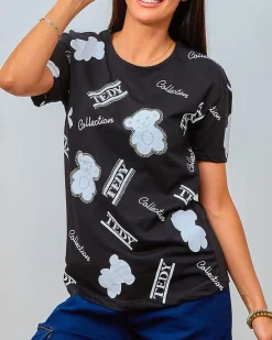 Clearance Damski t-shirt z nadrukiem Bluzki / Koszule / Koszulki