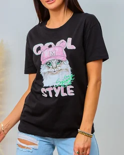 Online Damski t-shirt z nadrukiem Bluzki / Koszule / Koszulki