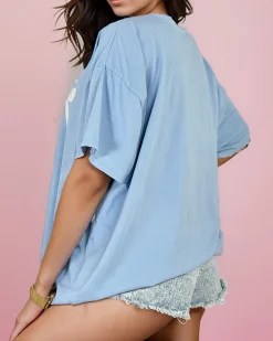 Outlet Damski t-shirt z naszywką w kształcie kokardki Bluzki / Koszule / Koszulki