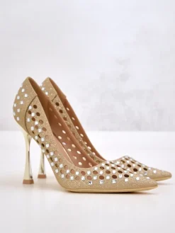 Sale Damskie ażurowe czółenka na szpilce Ecatte Szpilki|Klasyczne