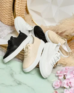 Outlet Damskie ażurowe tenisówki Flequis Damskie Sneakersy