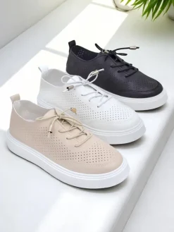 Outlet Damskie ażurowe tenisówki Flequis Damskie Sneakersy