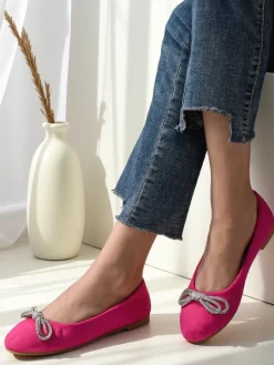 Online Damskie baleriny z kokardką Ofelna Buty Na Wielkie Wyjście|Baleriny Klasyczne