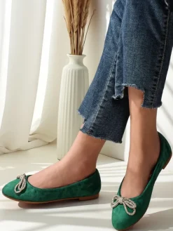 Best Damskie baleriny z kokardką Ofelna Buty Na Wielkie Wyjście|Baleriny Klasyczne