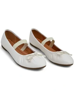 Outlet Damskie baleriny z kokardką i gumką Evsal Buty Na Wielkie Wyjście|Baleriny Klasyczne