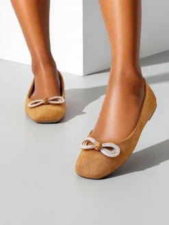 Clearance Damskie baleriny z kokardką Cocar Baleriny Klasyczne