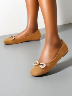 Clearance Damskie baleriny z kokardką Cocar Baleriny Klasyczne