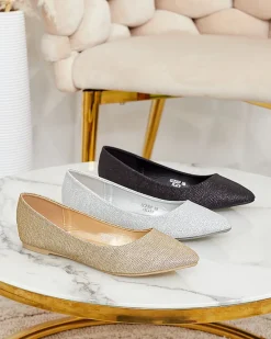 Sale Damskie baleriny z brokatem Samelvi Baleriny Klasyczne