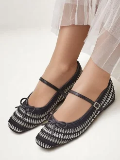 Clearance Damskie baleriny plecione z paseczkiem Vanot Baleriny Klasyczne