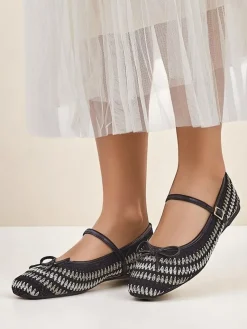 Clearance Damskie baleriny plecione z paseczkiem Vanot Baleriny Klasyczne