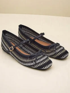 Clearance Damskie baleriny plecione z paseczkiem Vanot Baleriny Klasyczne