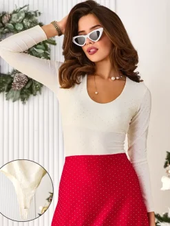 Best Damskie body z cyrkoniami Body