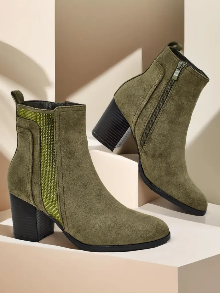 Hot Damskie botki na słupku Venotto Botki Na Słupku|Nowość