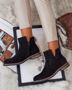 Outlet Damskie botki Rito Botki Bez Ocieplenia|Botki Na Płaskim Obcasie