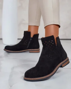 Outlet Damskie botki Rito Botki Bez Ocieplenia|Botki Na Płaskim Obcasie