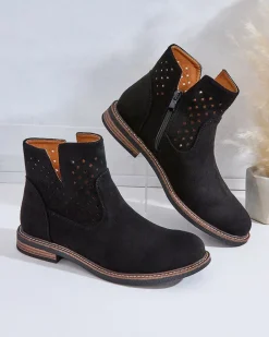 Outlet Damskie botki Rito Botki Bez Ocieplenia|Botki Na Płaskim Obcasie