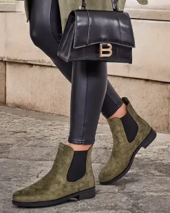 New Damskie botki a'la sztyblety z eko-zamszu Ataras Botki Z Delikatnym Ociepleniem|Sztyblety