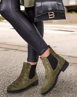 New Damskie botki a'la sztyblety z eko-zamszu Ataras Botki Z Delikatnym Ociepleniem|Sztyblety