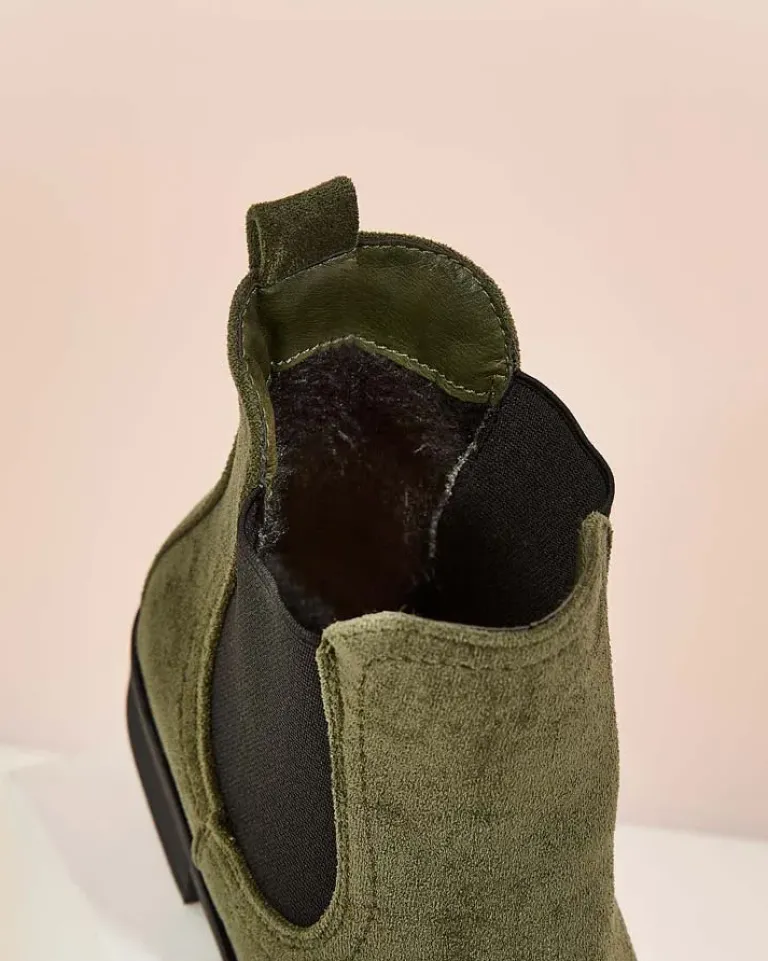 New Damskie botki a'la sztyblety z eko-zamszu Ataras Botki Z Delikatnym Ociepleniem|Sztyblety