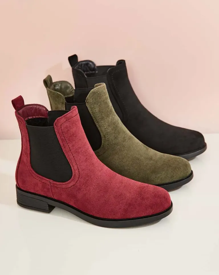 New Damskie botki a'la sztyblety z eko-zamszu Ataras Botki Z Delikatnym Ociepleniem|Sztyblety