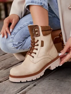 Discount Damskie botki workery Fiemo Workery|Botki Sznurowane