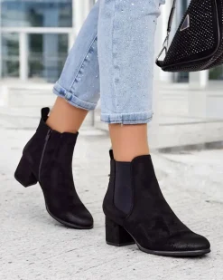 Outlet Damskie botki Solir Botki Z Delikatnym Ociepleniem|Botki Na Słupku