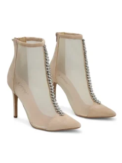 Best Damskie botki na szpilce z przeźroczystej siateczki Glam Style Szpilki|Botki Bez Ocieplenia