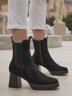 Clearance Damskie botki na słupku Miezo Nowość