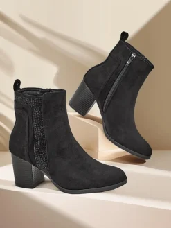 Outlet Damskie botki na słupku Venotto Botki Bez Ocieplenia|Botki Na Słupku