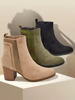 Outlet Damskie botki na słupku Venotto Botki Bez Ocieplenia|Botki Na Słupku