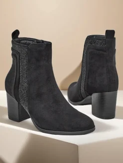 Outlet Damskie botki na słupku Venotto Botki Bez Ocieplenia|Botki Na Słupku